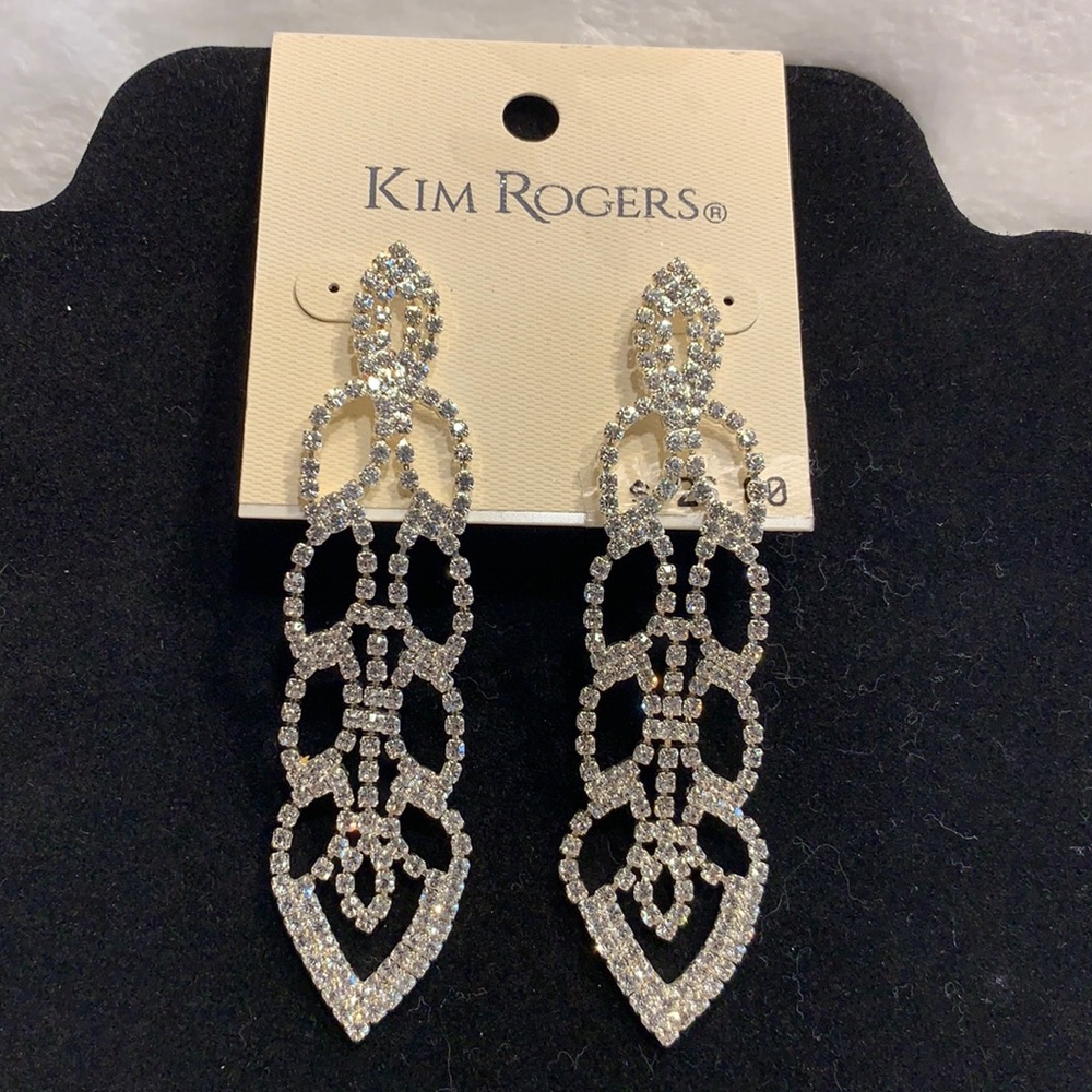 6/$20 Statement Long Very Sparkly Rhinestone Post Earrings.  NWT